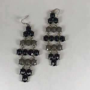 Black and gray chandelier earrings